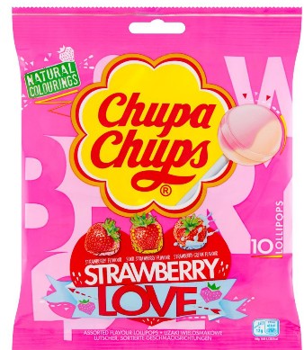 CHUPA CHUPS LOVE * LIZAKI TRUSKAWKOWE MLECZNE KWAŚ