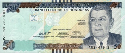 HONDURAS 50 Lempiras 2016 P-104a UNC