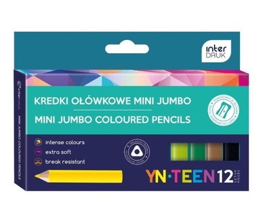 Kredki 12 kol Jumbo mini Noster