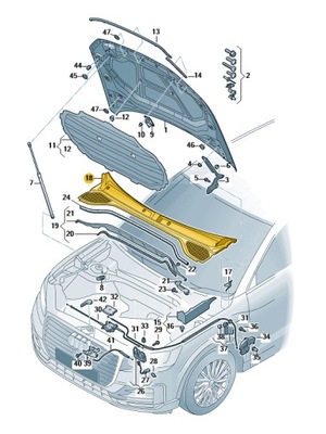 Накладка жабо жёлоб audi q2 aso оригинал фото №1
