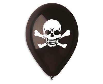 Balony Czaszka Halloween Czarne 30 cm 5 szt.