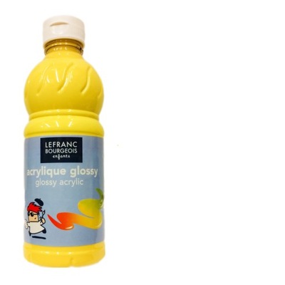 Farba akrylowa błyszcząca lefranc 500ml lemon yellow 169