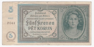 Czechy i Morawy, 5 koron 1940, st. 3