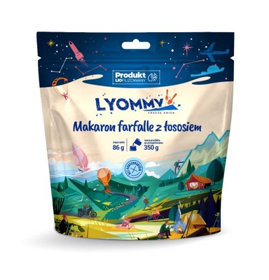 Lyommy liofilizowany makaron z łososiem 350g