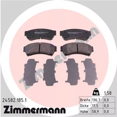 ZIMMERMANN 24582.185.1 КОМПЛЕКТ КОЛОДОК ТОРМОЗНЫХ,