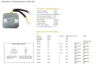 VAIK. REGULATORIUS ĮTAMPOS KYMCO 125/200/250 ESR334 