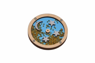 NIEBIESKA OBROTOWA ZABAWKA + KORALIKI NA TABLICĘ MANIPULACYJNĄ