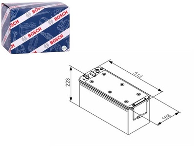 АККУМУЛЯТОР 12V 154AH 1150A T3 L + 1 513X188X223 B00 ПУСКОВОЙ BOSCH