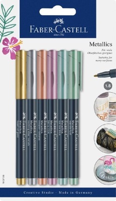 Pisaki Faber-Castell Mettalics Metaliczne 6 sztuk