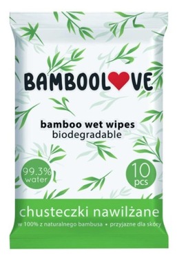 BAMBOOLOVE CHUSTECZKI NAWILŻANE 10 SZT POCKIT