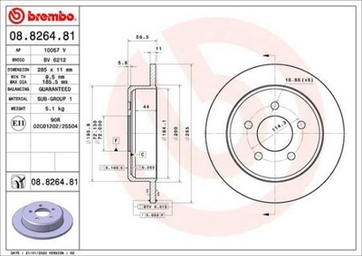 DISCO DE FRENADO BREMBO 08.8264.81  