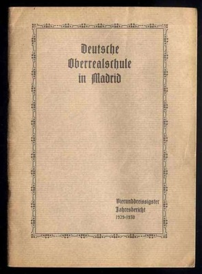 Deutsche Oberrealschule in Madrid 1929/30