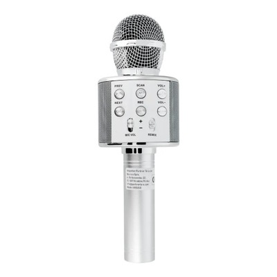 Mikrofon multimedialny karaoke CR58 srebrny