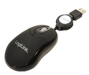 LOGILINK Mini myszka USB z rozwijanym kablem