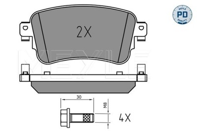 MEYLE 025 225 8818/PD КОМПЛЕКТ КОЛОДОК ШАЛЬМІВНИХ