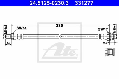 ПАТРУБОК ТОРМОЗНОЙ ГИБКИЙ 24.5125-0230.3