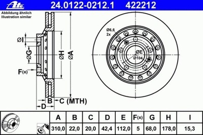 DISKU HAMULC. AUDI A8 03-10 GAL. WEN. 