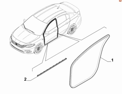 GASKET DOOR FRONT LEFT FIAT TIPO SEDAN  