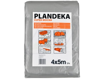 Plandeka srebna 160g 5 x 4m