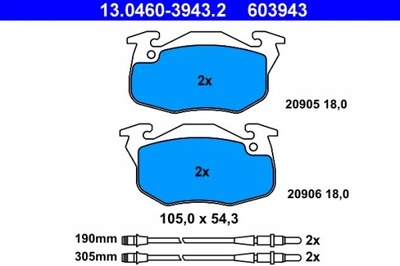 KLOCEK DE FRENADO KPL. PARTE DELANTERA PEUGEOT 106 I, 106  