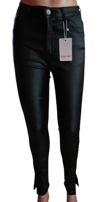 Spodnie damskie woskowane czarne r. XS