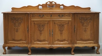 KOMODA CHIPPENDALE, DĄB h95x222x59cm