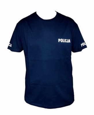 Koszulka T-shirt Policja Odblaskowy Granatowa XL