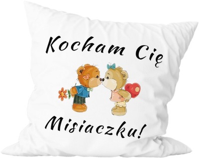 PODUSZKA 40x40 KOCHAM CIĘ MISIACZKU WALENTYNKI