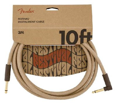 Fender 10' Angled Instrument Cable Pure Hemp Nat