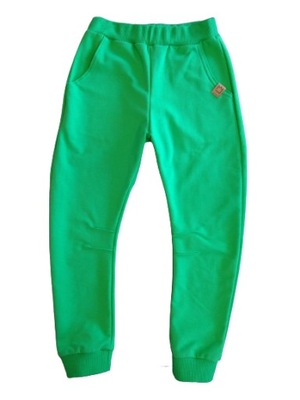 Spodnie dresowe bawełniane MIMI zielone 140