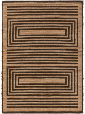 Jutowy dywan Beżowy wzory geometryczne 120x170cm