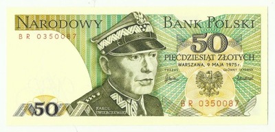 50 złotych 1975 seria BR stan UNC