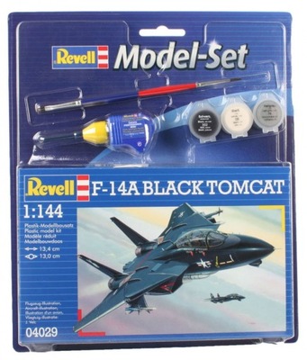 Model Set F-14A Black Tomcat 1:144 farby klej