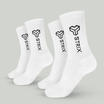 GymBeam - Skarpetki Essential Crew 2Pack White S