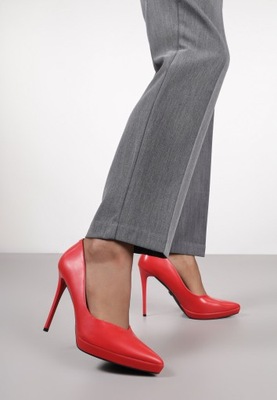 Born2Be Czerwone Szpilki damskie 38 Ekoskóra