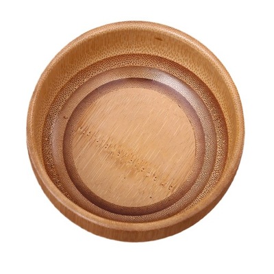 Drewniana okrągła miska na sałatkę kuchenną Bambusowa miska na ryż dla dzieci Natual XL