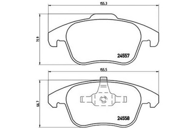 BREMBO КОЛОДКИ ГАЛЬМІВНІ CITROEN C4 PICASSO 06- BRE