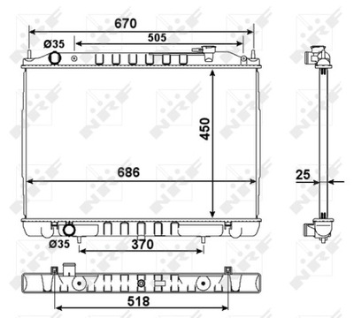 NRF 58418 CHLODNICA, SISTEMA DE REFRIGERACIÓN DEL MOTOR  