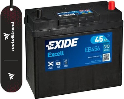 АКУМУЛЯТОР EXIDE EXCELL P+ 45AH/330A EB456
