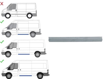 Ford transit 2000-2006 поріг ремкомплект ліва довга bazawysokość 170mm фото №1
