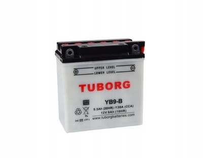 АККУМУЛЯТОР TUBORG YB9-B 12V 9AH 130A L+ ЗАМЕНИТЕЛЬ YUASA VARTA EXIDE