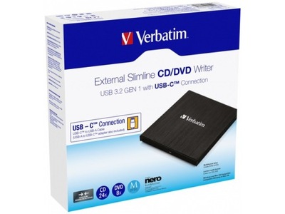 Nagrywarka zewnętrzna DVD Verbatim Slimline USB-C