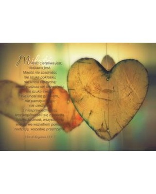 Kartka składana - Hymn o miłości (serca)