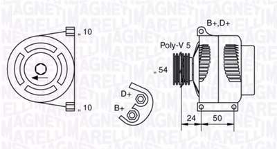 ГЕНЕРАТОР FIAT 500, IDEA, GRANDE PUNTO,