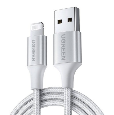Kabel Lightning do USB UGREEN 2.4A US199 2m srebrn
