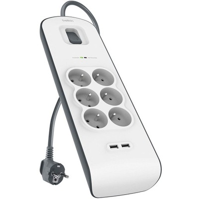 Belkin - Listwa antyprzepięciowa 650J 6xAC 2xUSB