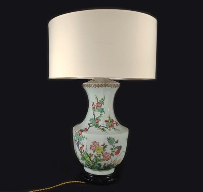 Porcelanowa orientalna duża lampa 60 cm