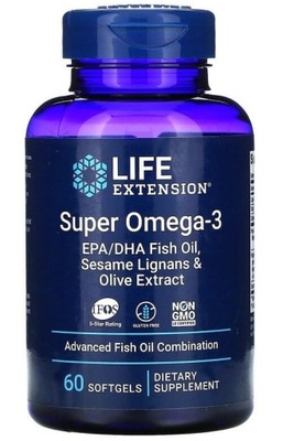 Super Omega3 EPA/DHA z Lignanami Sezamowymi i Ekstraktem z Oliwek 60 kapsuł