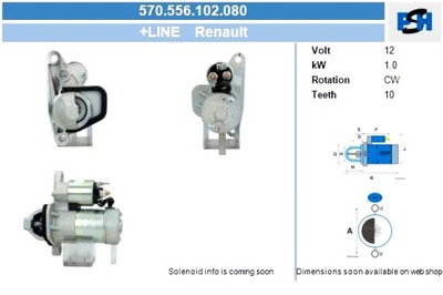 BV PSH СТАРТЕР RENAULT 1.0 KW СТАРТЕР