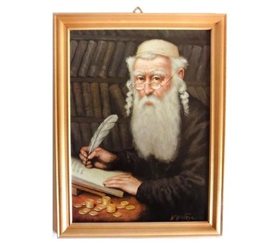 Obrazek duży Żyd 26x20 cm obraz z żydem